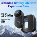 ANSVICAM 4K Mini Thumb Camera WiFi 6-Axis EIS Action Camera with Charging Dock Long Battery Life POV Motorcycle Vlog Cameras