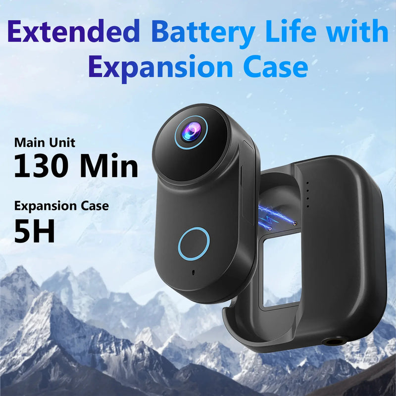 ANSVICAM 4K Mini Thumb Camera WiFi 6-Axis EIS Action Camera with Charging Dock Long Battery Life POV Motorcycle Vlog Cameras