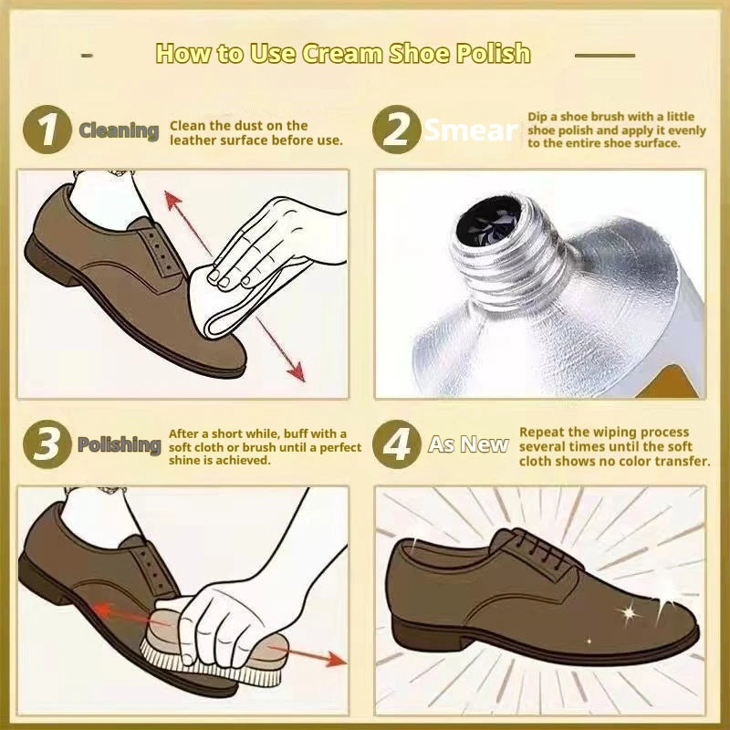New 30g Black Brown Natural Shoe Polish Kit Shoe Brand Shoe Polish Cream Eraser Leather Care Shoe Care Cream Shoe Accessories