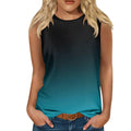 New Gradient Color 3D Print Tank Tops Women O-Neck Casual Vest Off Shoulder Y2k Sleeveless Top Harajuku Camisole Woman Clothing