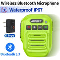 ABBREE Walkie Talkie Wireless Bluetooth Microphone Speaker MIC Waterproof For Baofeng UV-21 Quansheng UV-K6 Retevis Radios
