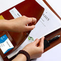1Pc Texture PU Leather Multi-Functional Folder A4 Clip Pen Holder Card Slots - Business Office Meeting Organizer for Bank/Sales