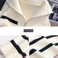 Sweater pullover women Spring and Autumn underwear 2023 New zipper stripe underlay short style popular premium sweater female