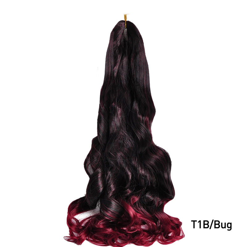 Loose Wave Braiding Hair Extensions 24" Synthetic Spiral Curls Braids Hair Pre Stretched Bouncy Braid French Curls Braiding Hair