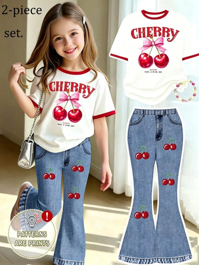 Children's Summer Casual Outfit: Girls' Cute Cherry | SAMAG