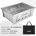 304 Stainless Steel 2 Unit Barbecue Grill Portable Outdoor Stove IGT Table Stove Folding Firewood Stove Barbecue Camping Stove