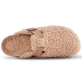 Bebealy Women's Cork Insole Clogs Winter Warm Lined Non-slip Mules Slipper With Adjustable Buckle Lady Cozy Bedroom Potato Shoes