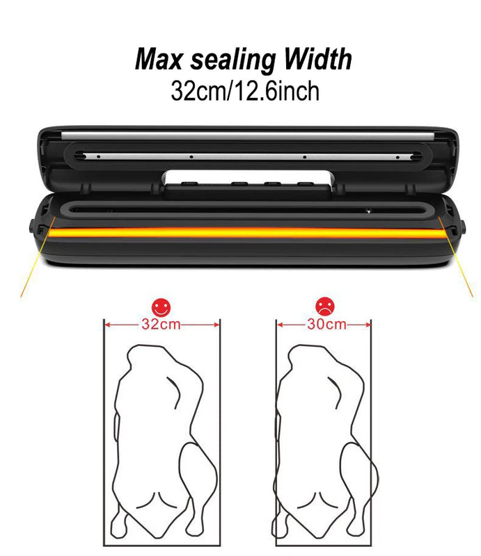 220V Electric Vacuum Sealer Packaging Machine with Free 15pcs Vacuum Bags Machine Household Black Food Vacuum Sealer