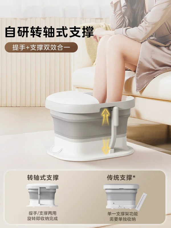 220V Home Electric Foot File Soaking Tub - Foldable, Constant Temperature, Fully Automatic Heating with Foot Massage AK