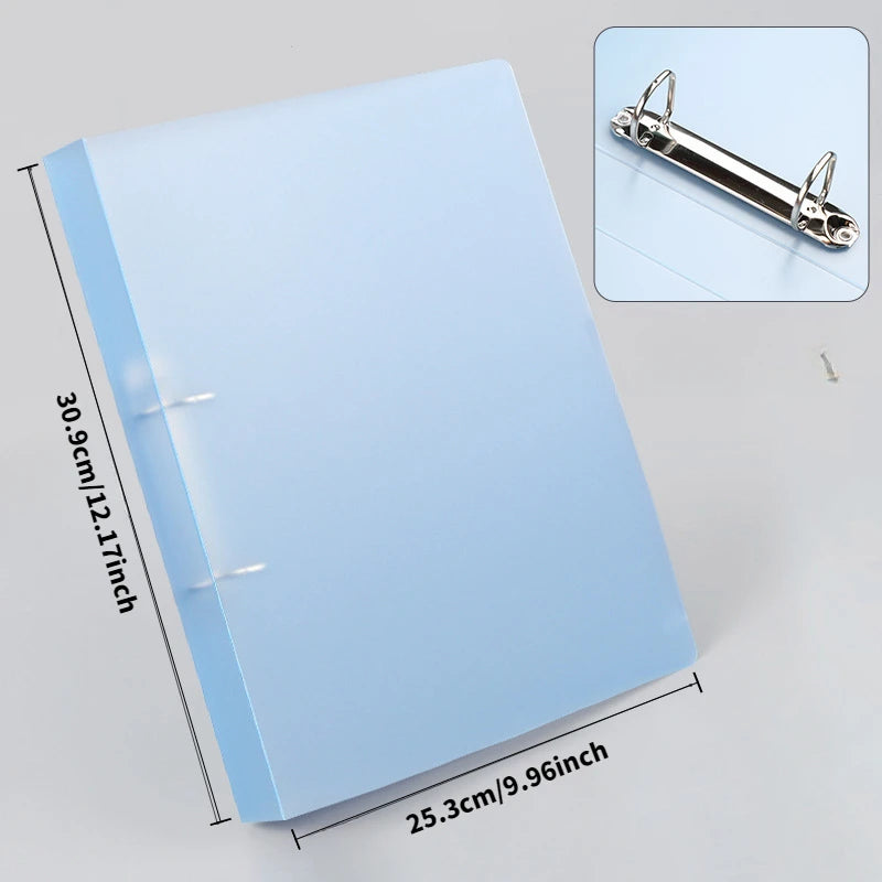 Heavy-Duty A4 Two-Ring filing binder - Holds 200 Sheets (100 Pages), Smooth-Running Rings，Durable Document Organizer