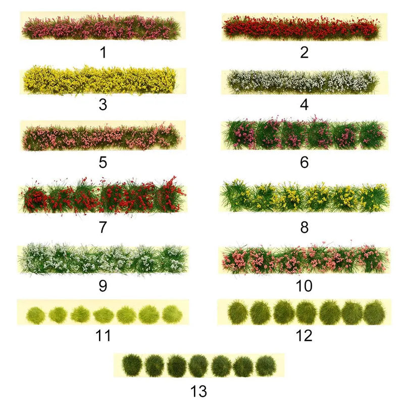 DIY Miniature Garden Decor Durable Static Scenery Model Landscape Wargame Grass Tufts Building Layout Sand Table Flower Cluster