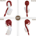 Synthetic Hair Long Red Braid Princess Wig Fiona Cosplay Costume Wig for Women Halloween Party Dark Red Braided Wigs Drag Queen