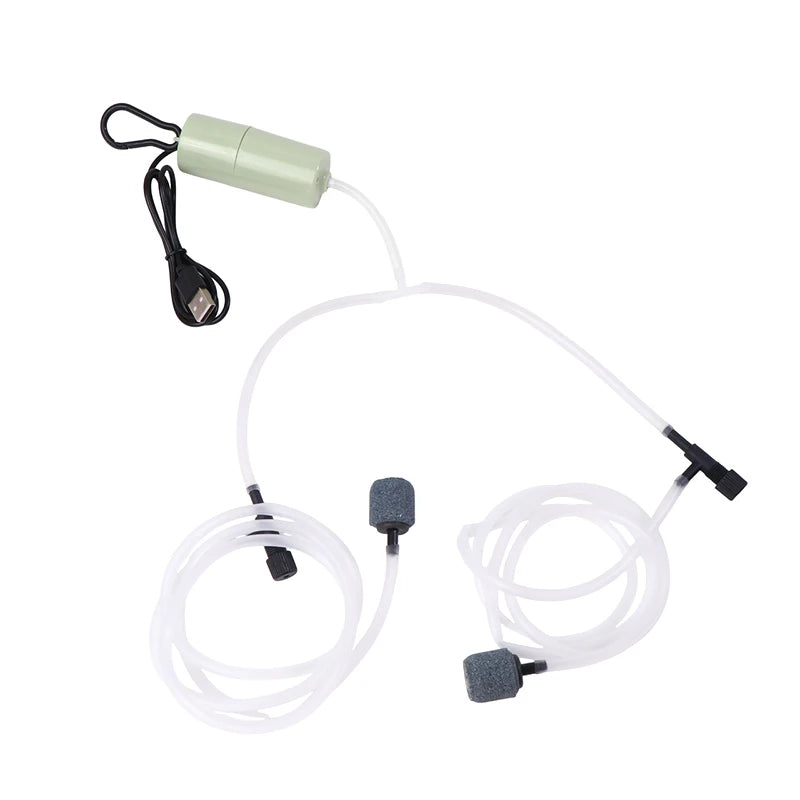 Aquarium USB Oxygen Air Pump Fish Tank Portable Dual-hole | SAMAG