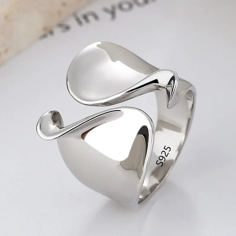 VENTFILLE 925 Sterling Silver Irregular Design Wave