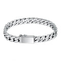 Solid S925 Sterling Silver Bracelet 7MM 8MM 10MM Punk Argent 925 Jewelry Never Fade Men Gifts Past Test - Visuel 6 | SAMAG