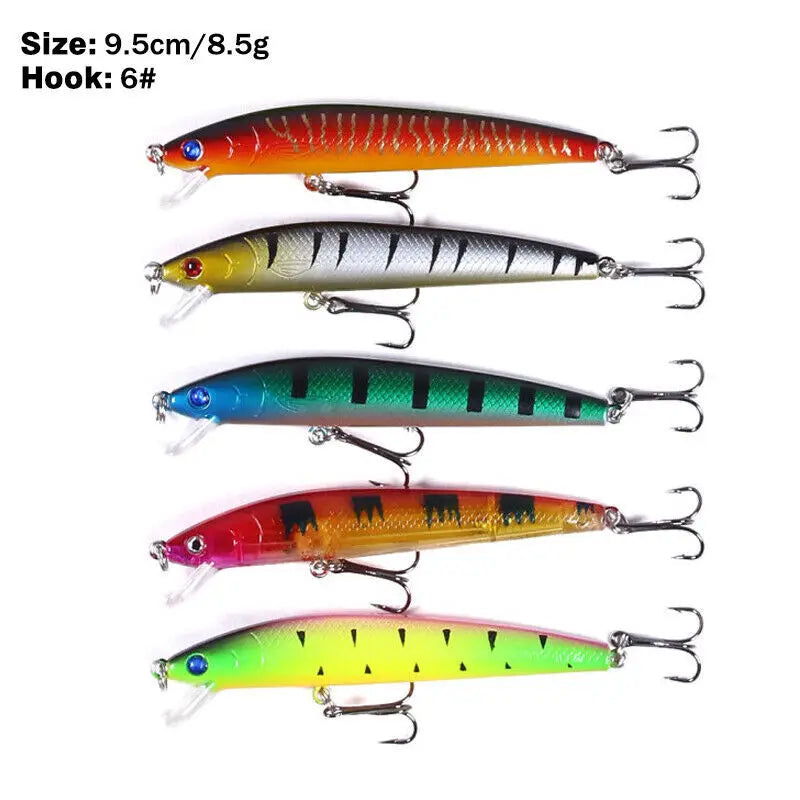 Mixed Minnow Fishing Lures Hard Bait Crankbaits Bass | SAMAG
