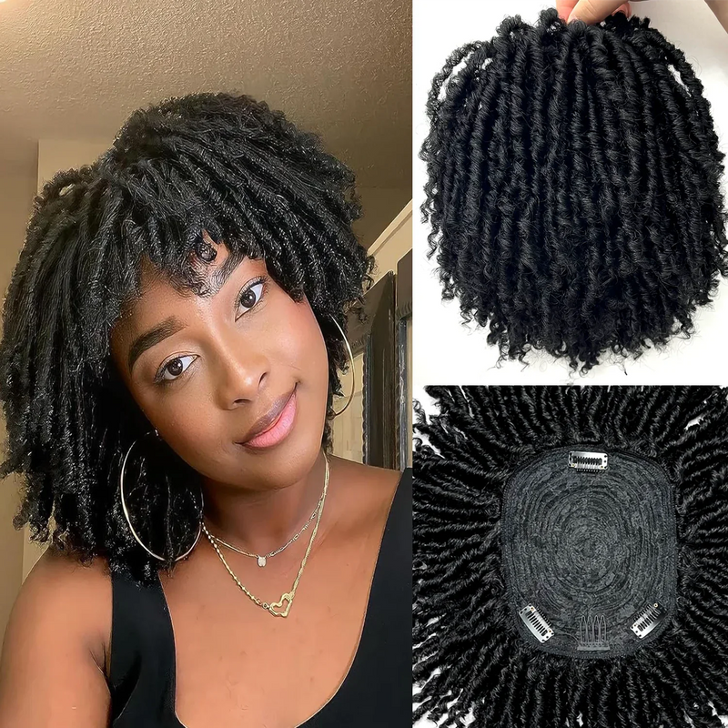 Synthetic Dreadlock Braided Half Wig Black Brown Blonde Grey Soft Faux Locs Natural Style Cosplay Costume Party Daily Anime Wigs