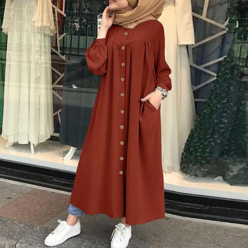 Autumn Women's Clothing Open Front Modest Abaya Long | SAMAG