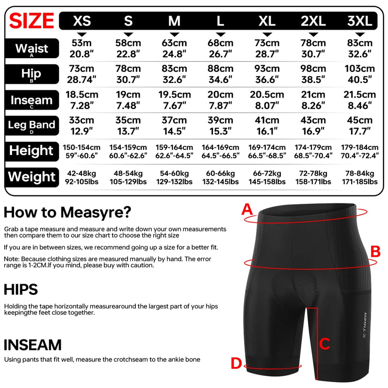 X-TIGER Women's Cycling Shorts 7 Hour Padded Mountain Road Bike Shorts Summer Breathable Bicycle Riding Shorts