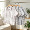 Women's Y2K Plaid Button down Shirt Short Sleeve Blouse - View 4 | SAMAG