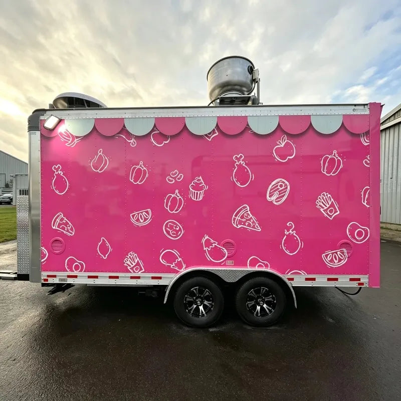 Custom Portable Food Truck Cart with Wheels Commercial Mobile Kitchen Trailer Designed for Street Food Vendors Events
