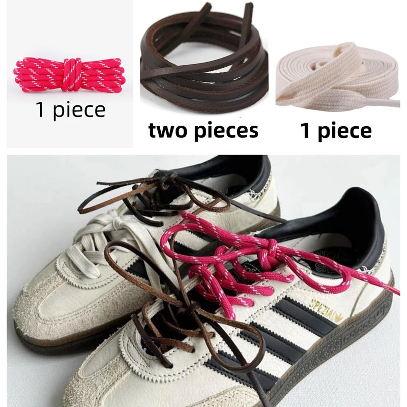 Length 100cm DIY Freedly Round Leather Colorful MIU Shoelaces Canvas Casual  Boots Shoe Laces Rope Shoestrings