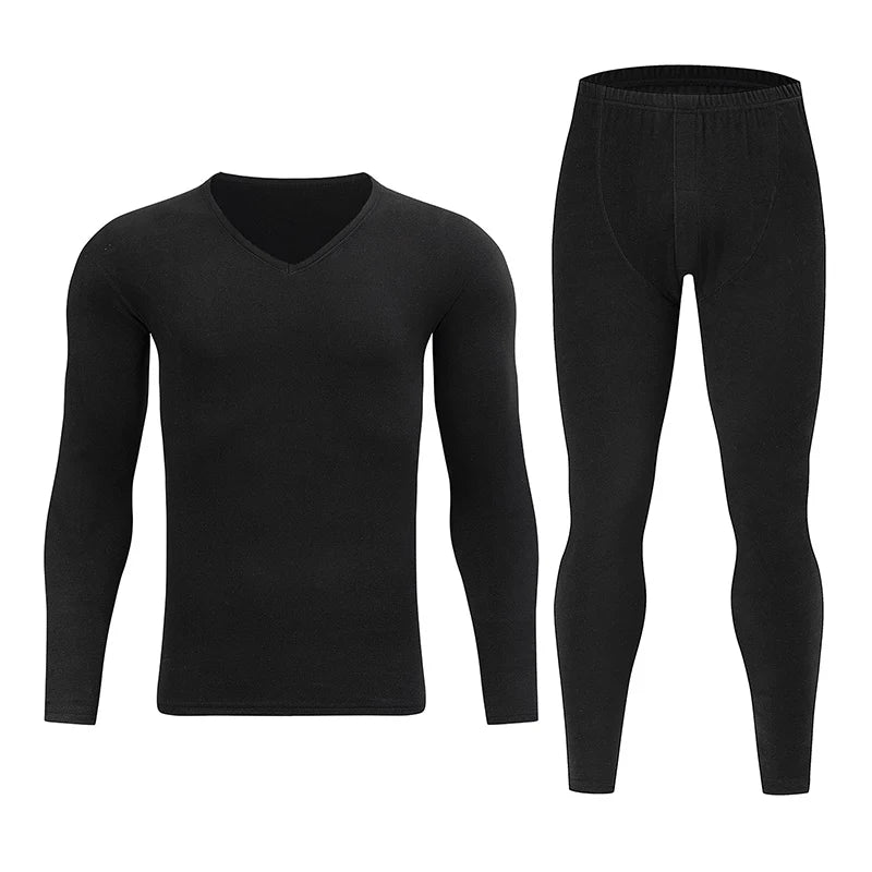 2-piece Men's Autumn/Winter V-neck Fashionable Casual Warm Suit Comfortable Sports And Fitness Long Sleeved Top Versatile Pants