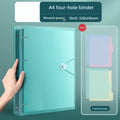 4-Hole A4 Paper Punch Binder Loose Leaf File Folder with Insert Pages Coil Binding Ring Binder for Home Office School Documents