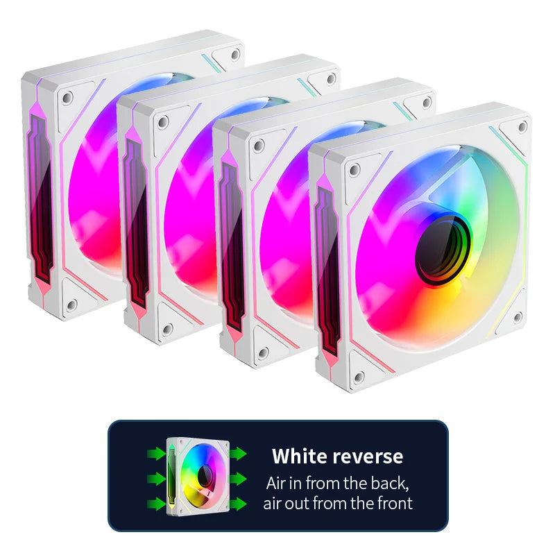 Teucer Infinite Mirror 120mm 5V 3Pin ARGB PC Case FAN 12V 4Pin PWM 800-2000RPM 12cm Chassis CPU Water Cooling Ventilator