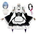 HOLOUN Zero Anime Rem Cosplay Costume Wig Lolita Maid Dress Black White Halloween Christmas