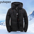 Outdoor Hiking Sports Running Down Jacket Men White Duck Winter Coat Windproof Warm Parka Travel Camping Overcoat Thicken Hooded