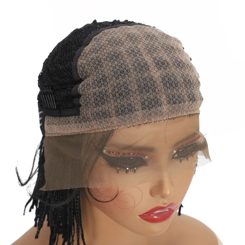 Synthetic Lace Front Wigs For Woman Short Bob Wig with Bangs Braided Wigs Women Daily Party Cosplay Woman Wigs Black Gray