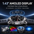 2026 Military Satellite Offline Map GPS Smart Watch Men 1.43''AMOLED Bluetooth Call Compass 5ATM Waterproof 170+Sport Smartwatch