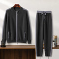Men's Knitted Set 100% Cashmere Round Neck Zipper Open | SAMAG