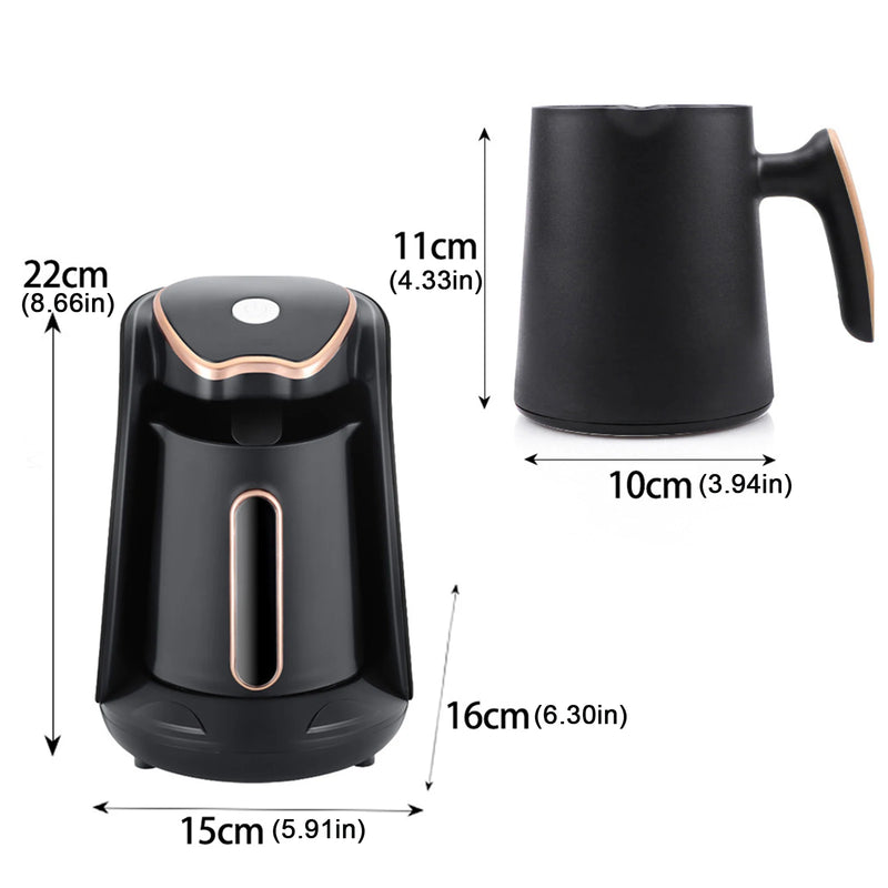250ML Boiled Coffee Kettle 600W Automatic Turkish Coffee Maker Automatic Turkish/Greek Coffee Machine for Coffee Tea & Milk