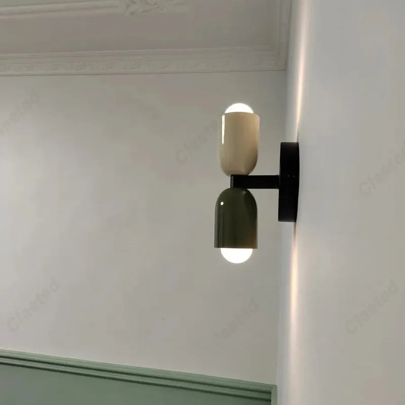 LED Creative Cream Wind Double Headed E27 Hotel Restaurant Wall Light Indoor Home Bedroom Bedlight Living Room Corridor Lighting