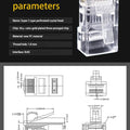 50 PCs RJ45 Connector Cat6 Connector Network Unshielded RJ45 Perforated Crystal Head Network Cable