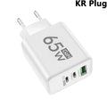 65W 3 Ports GaN USB PD Charger Fast Charging Type C Mobile Phone Adapter Quick Charger 3.0 For iPhone 15 Samsung Xiaomi Huawei
