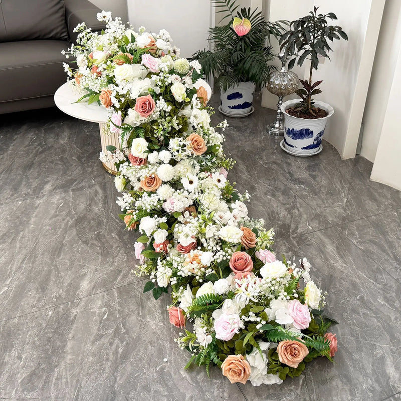Uflower White Rose Cherry Blossom Wedding Arch Floral Row - View 17 | SAMAG