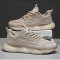 Men's Sports Shoes Trendy Flat Heel Low-top Soft-soled Round Toe Lace-up Large Size New High-quality Solid Color Running Shoes