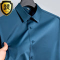 Summer shirt, men's white glossy non ironing wrinkle | SAMAG