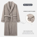 2026 Men's Autumn Winter Flannel Pajama Robes Thickened Warm Lace Up Bath Robes Men Loose Lounge Homewear Coral Fleece Nightgown