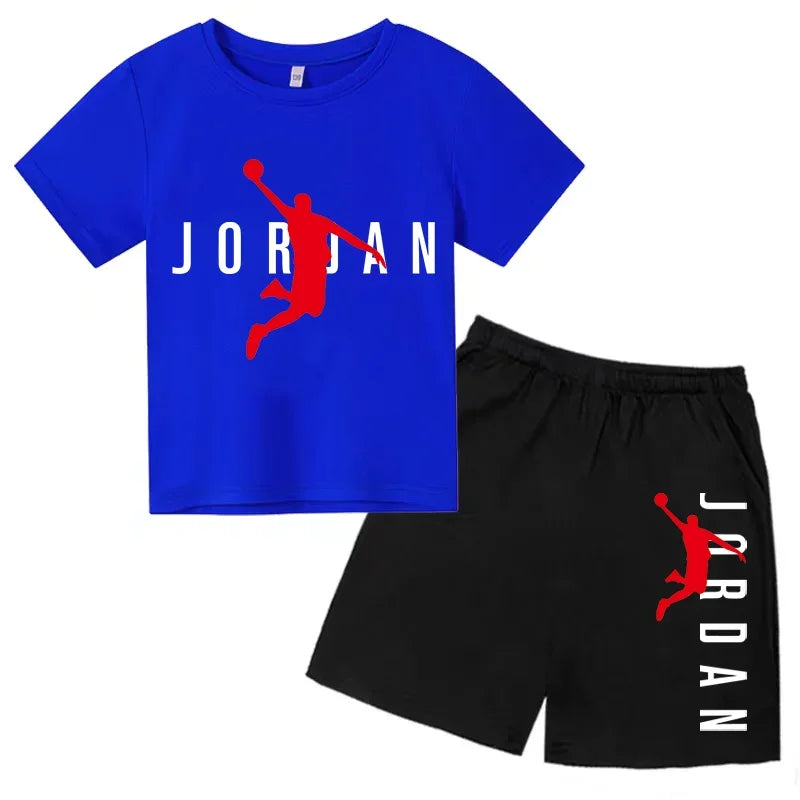 Kids 2 - Piece Letter Print Sports Outfit - Short Sleeve - View 12 | SAMAG