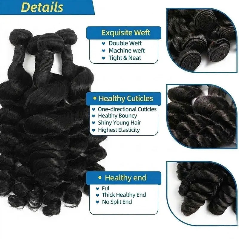 26 28 30 32 Inch Loose Wave Bundles Human Hair 16A Unprocessed Quality Virgin Raw Hair Brazilian 2 3 4 PCS Loose Deep Wave Human Hair Bundles Extensions