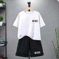 Kids Tshirt Summer 3-12 Years Letter Fashion T-shirt Boys Girls Toddler Short-sleeved+Shorts Casual Cool Sports Set clothing