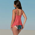 Women Ruffled Tankini Set Padded Halter Top Swimming | SAMAG