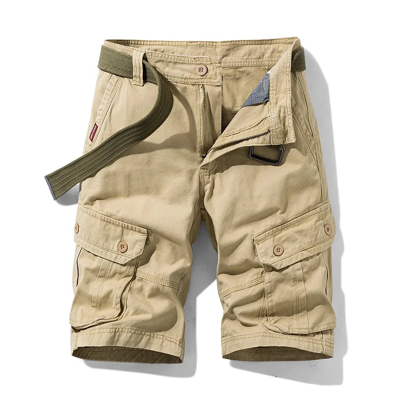 Men Cotton 100% Cargo Shorts New Summer Man Multi Pockets | SAMAG