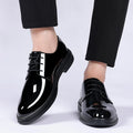 FUQIAO New Men 6/8cm Derby Shoes Patent Leather Height Increase Men Dress Shoes Formal Elevator Business Lift Shoes Bright Upper