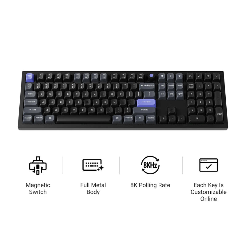 Keychron Q6 HE 8K Magnetic Switch Keyboard Full-size Layout Hall Effect Program Gaming Custom Wired Keyboard