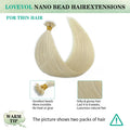 100Pcs & 50Pcs Straight Nano Ring Hair Extensions 32 Colors European Micro Beads Ring Human Hair Extensions 0.5g/0.8g/1g/Strand